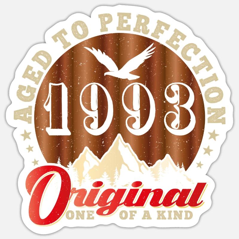 Anniversaire emblématique de 1993 - Sticker taille S (10 x 10 cm) - blanc mat