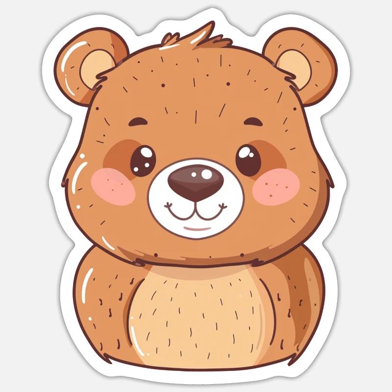 Baer Grizzly Eisbär - Sticker Größe S (10 x 10 cm) - Mattweiß