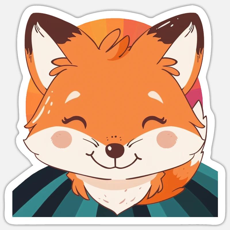 Fuchs Fox Waldbewohner - Sticker Größe S (10 x 10 cm) - Mattweiß
