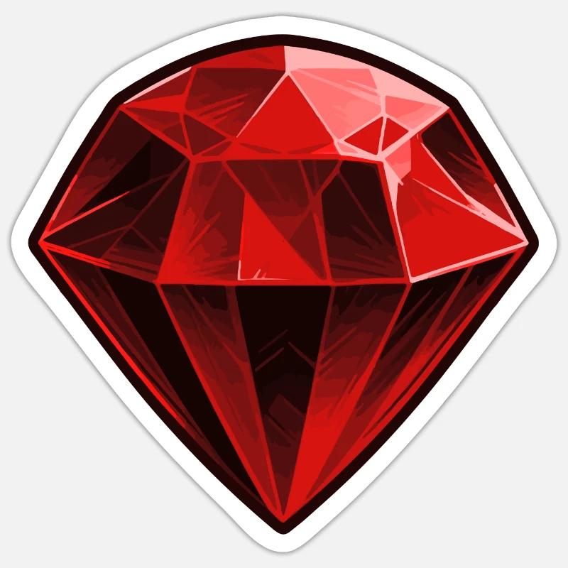 Precious Red Ruby Gemstone - Sticker size S (10 x 10 cm) - white matte