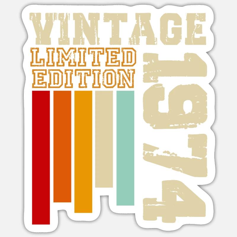 1974 - Sticker Größe S (10 x 10 cm) - Mattweiß