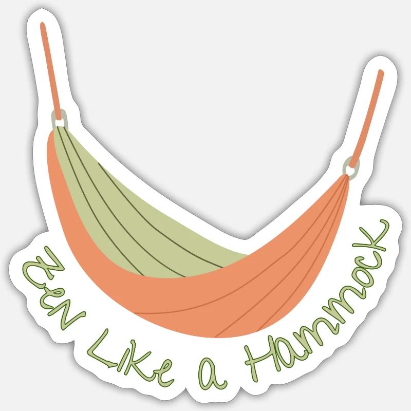 Zen Like a Hammock - Sticker taille S (10 x 10 cm) - blanc mat