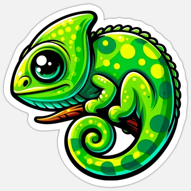 Chameleon - Sticker size S (10 x 10 cm) - white matte