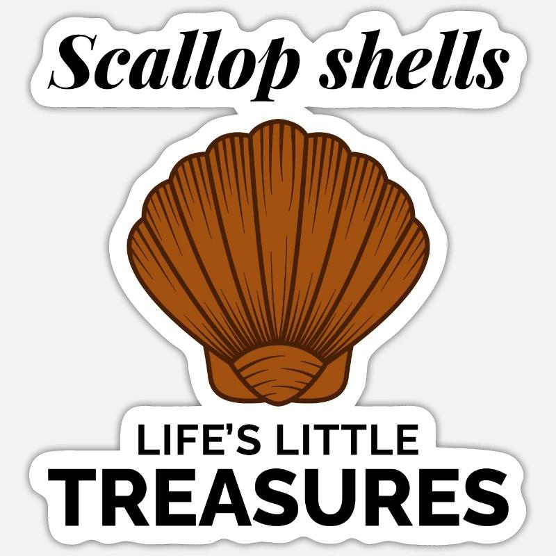 Scallop Seashells Collector Beachcomber Shellfish Sticker size S (10 x 10 cm)