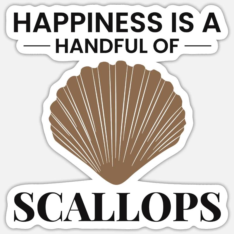 Scallop Seashells Collector Beachcomber Shellfish Sticker size S (10 x 10 cm)