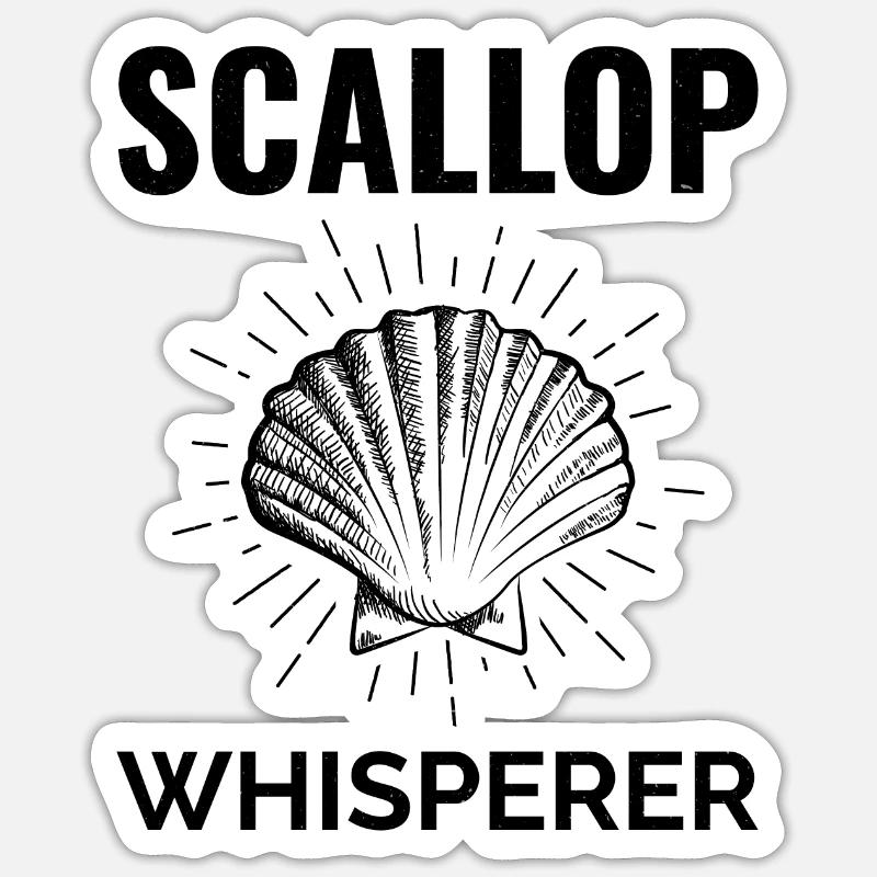 Scallop Seashells Collector Beachcomber Shellfish Sticker size S (10 x 10 cm)