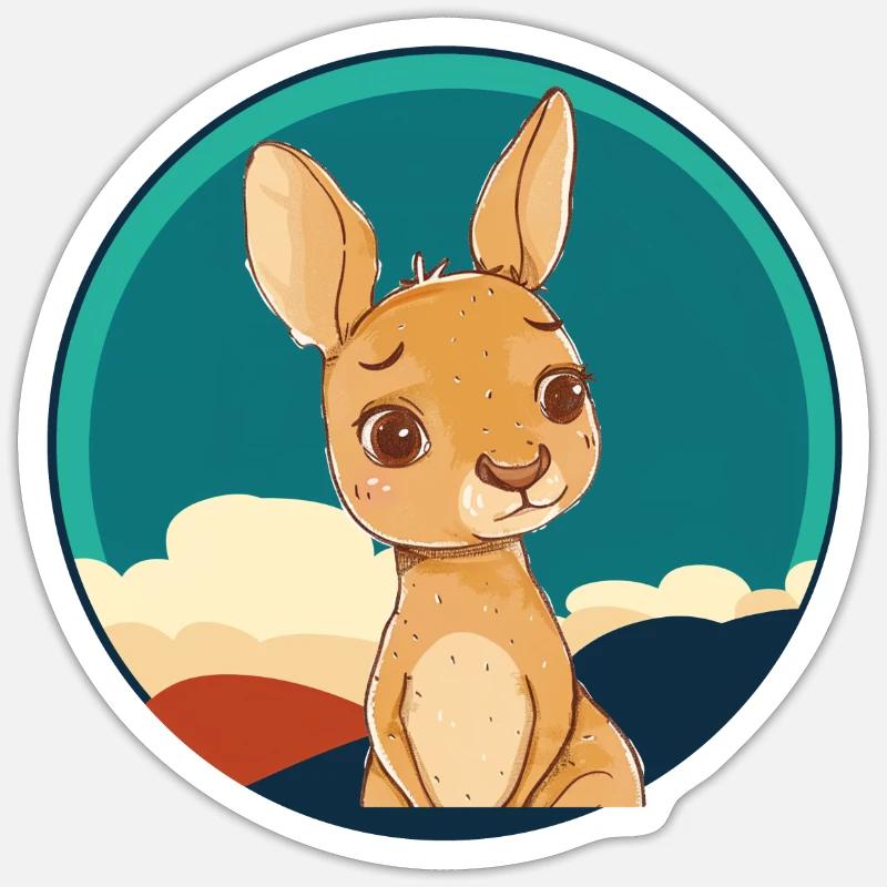 Kangaroo Beuteltier Aussie Sticker Größe S (10 x 10 cm)