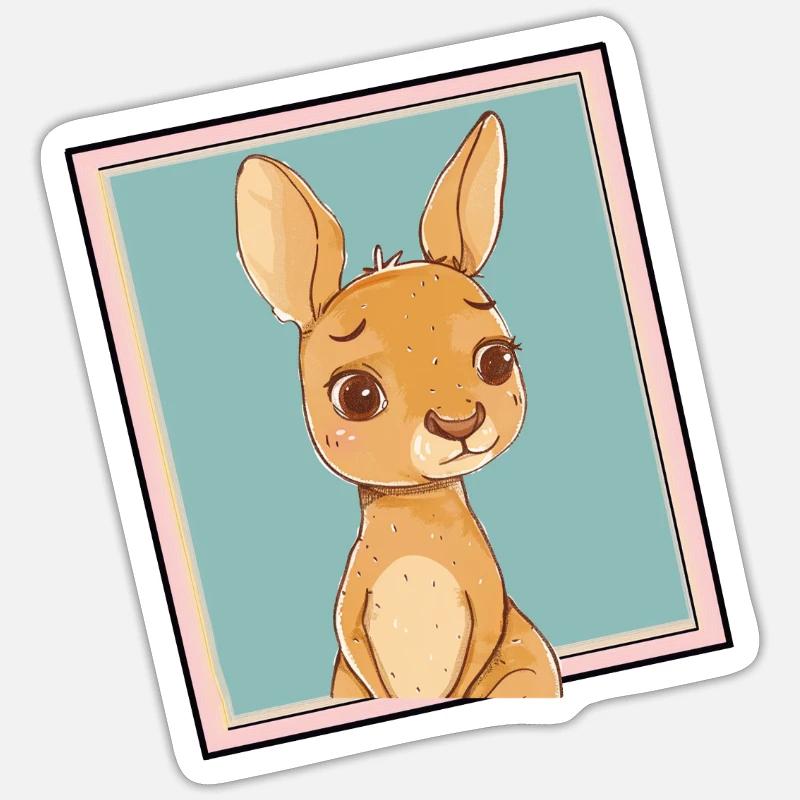 Kaenguru Kangaroo - Sticker size S (10 x 10 cm) - white matte