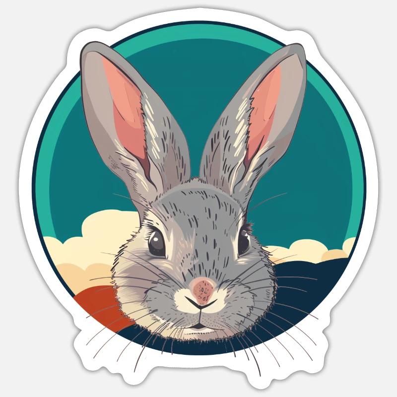 Lapin Lapin - Sticker taille S (10 x 10 cm) - blanc mat