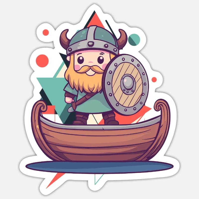 Wikinger Germanen Thor - Sticker Größe S (10 x 10 cm) - Mattweiß