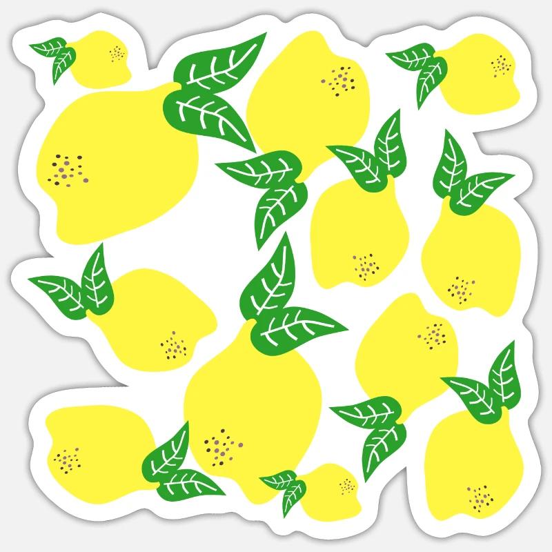 Lemon Pattern - Sticker size S (10 x 10 cm) - white matte