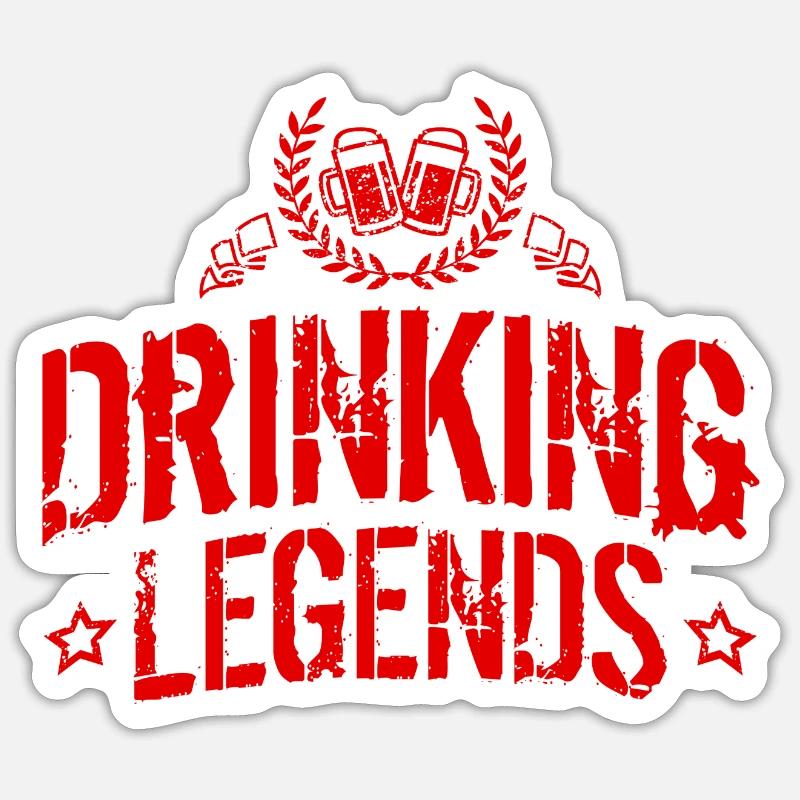 drinking legends bier - Sticker Größe S (10 x 10 cm) - Mattweiß