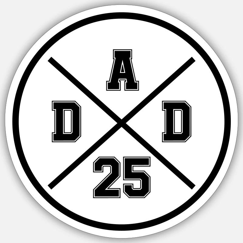 dad 25 - Sticker size S (10 x 10 cm) - white matte