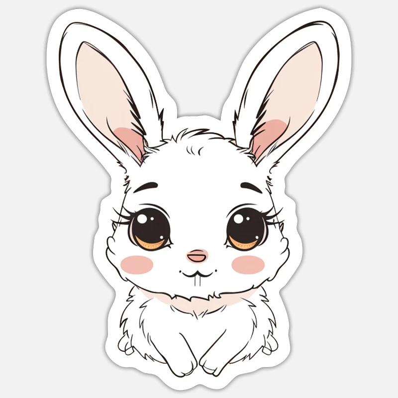 Bunny Easter Easter Bunny - Sticker size S (10 x 10 cm) - white matte