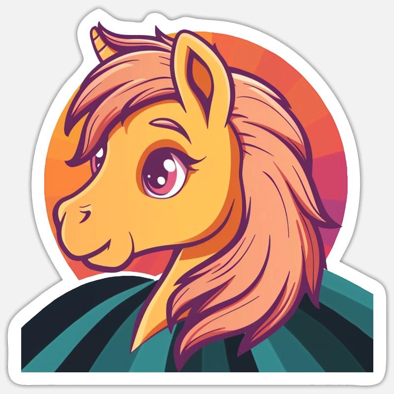 Cheval Ross - Sticker taille S (10 x 10 cm) - blanc mat