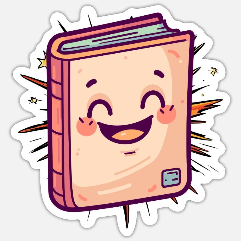 Reading Bookworm Novel Sticker size S (10 x 10 cm)