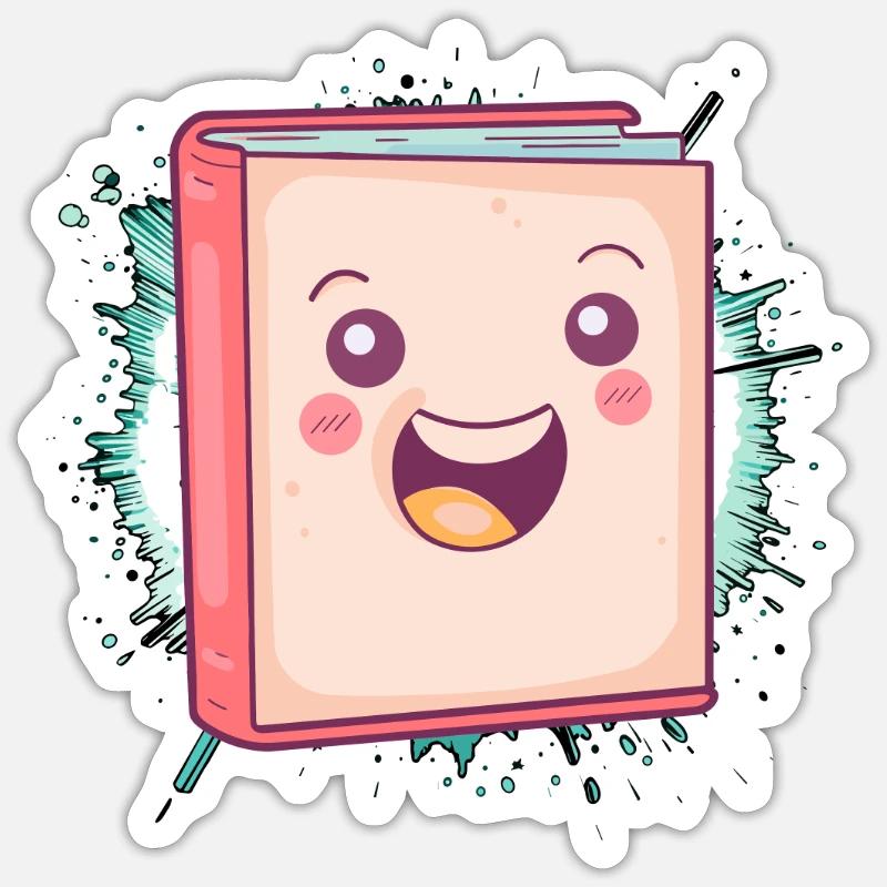 Reading Bookworm Literature Sticker size S (10 x 10 cm)