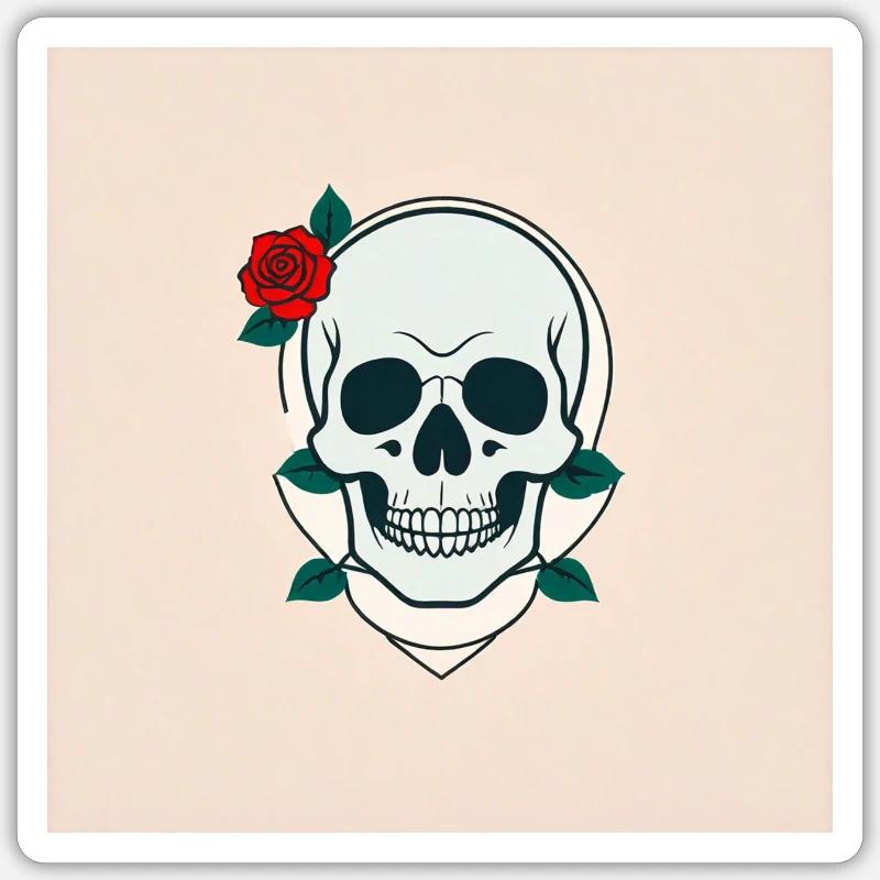Tode Rose - Sticker Größe S (10 x 10 cm) - Mattweiß