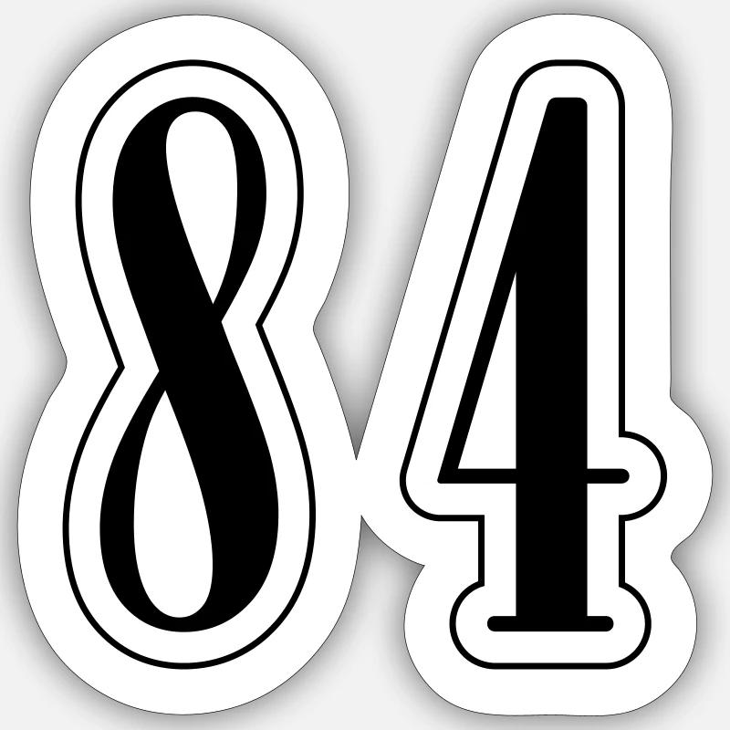 84 Symbole numérique - Sticker taille S (10 x 10 cm) - blanc mat