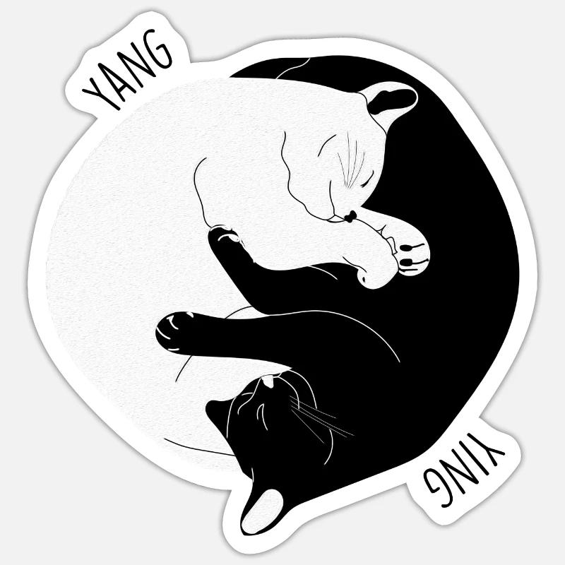 I Ching Cat - Sticker size S (10 x 10 cm) - white matte
