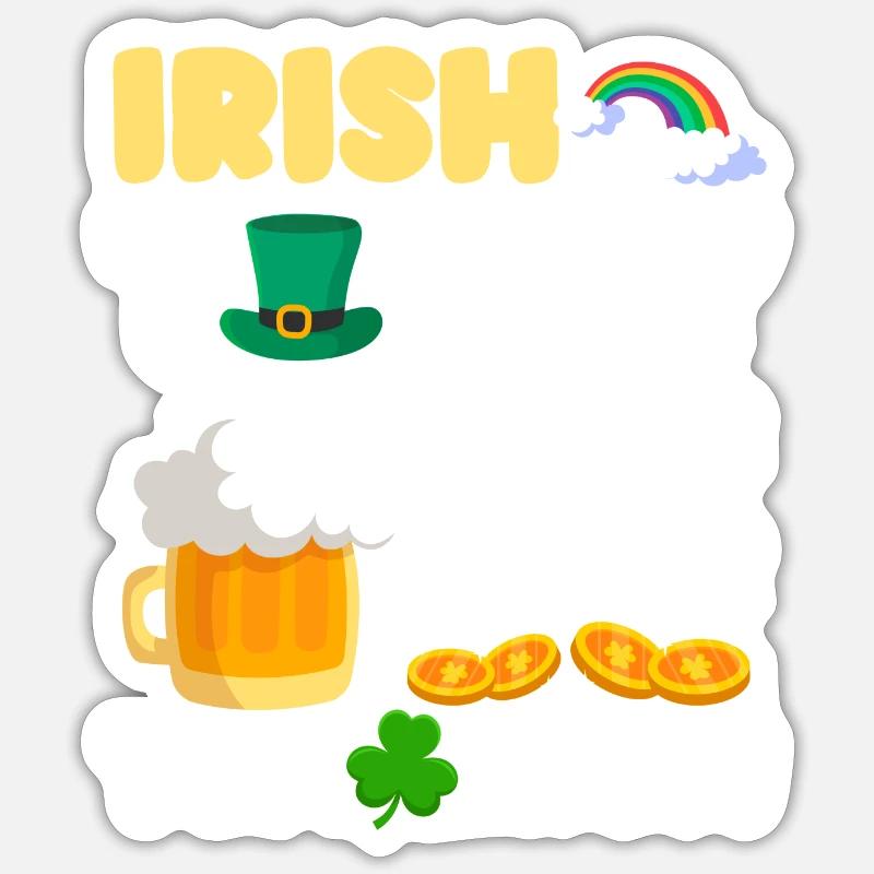 Pinte d’Irlande - Sticker taille S (10 x 10 cm) - blanc mat