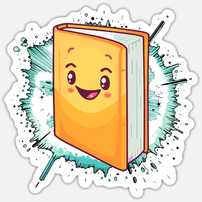 Reading Bookworm Literature Sticker size S (10 x 10 cm)