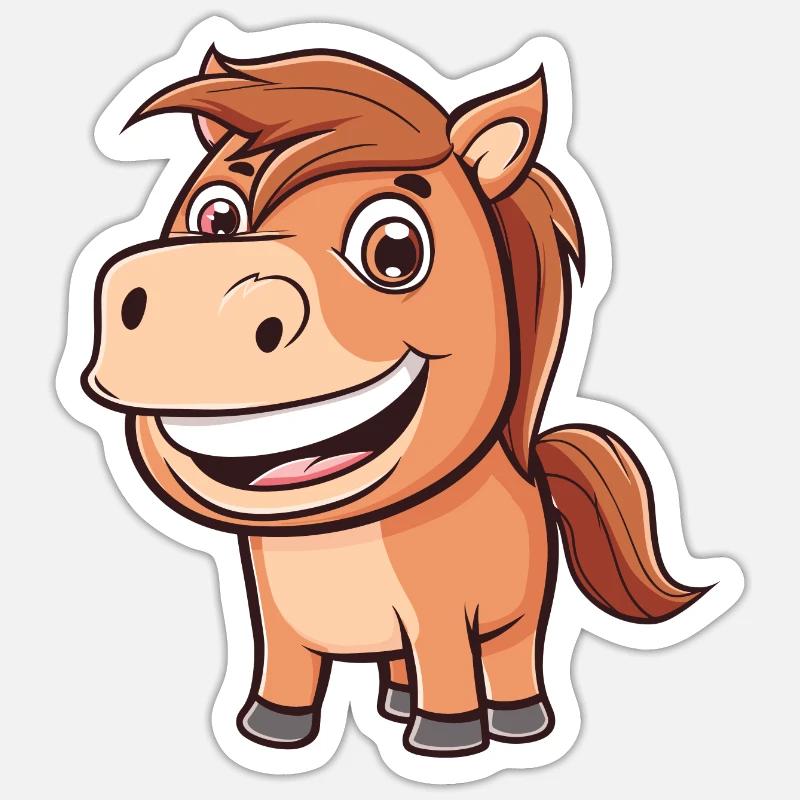Chevaux Tête de cheval - Sticker taille S (10 x 10 cm) - blanc mat