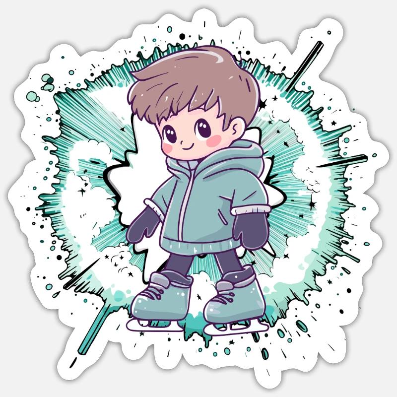 Eislauf Iceskating Eislaufschuhe - Sticker Größe S (10 x 10 cm) - Mattweiß