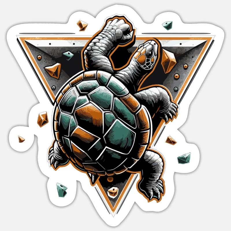Bouldering Turtle Climbing Gift - Sticker size S (10 x 10 cm) - white matte