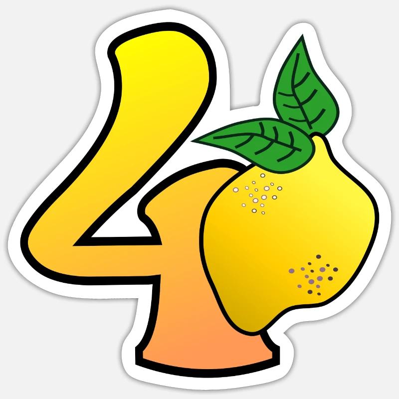40e anniversaire - Quarante - Citrons - Sticker taille S (10 x 10 cm) - blanc mat