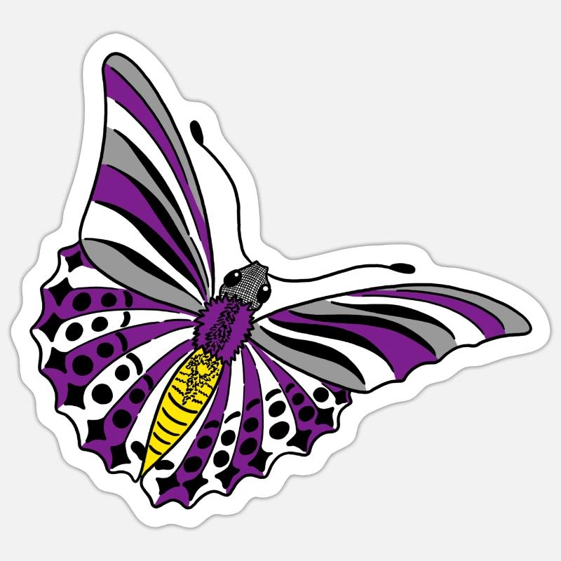 Schmetterling asexual non binary labrys lesbian Sticker Größe S (10 x 10 cm)
