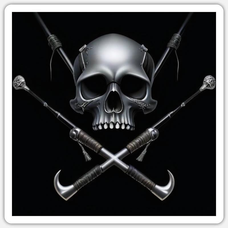 💀 Kopf oder Angel – Dein Style, dein Statement! Sticker Größe S (10 x 10 cm)