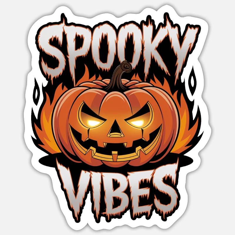 Spooky Jack-o'-lantern – Spooky Vibes - Sticker size S (10 x 10 cm) - white matte