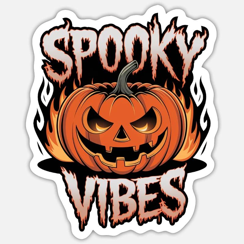 Spooky Jack-o'-lantern – Spooky Vibes - Sticker size S (10 x 10 cm) - white matte