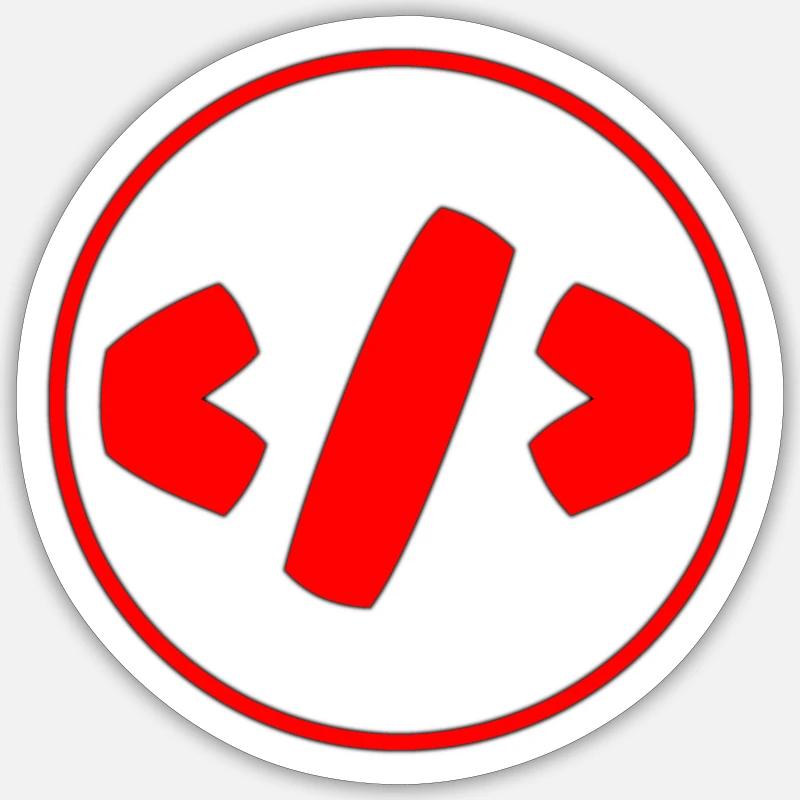 Coding Logo - Sticker Größe S (10 x 10 cm) - Mattweiß