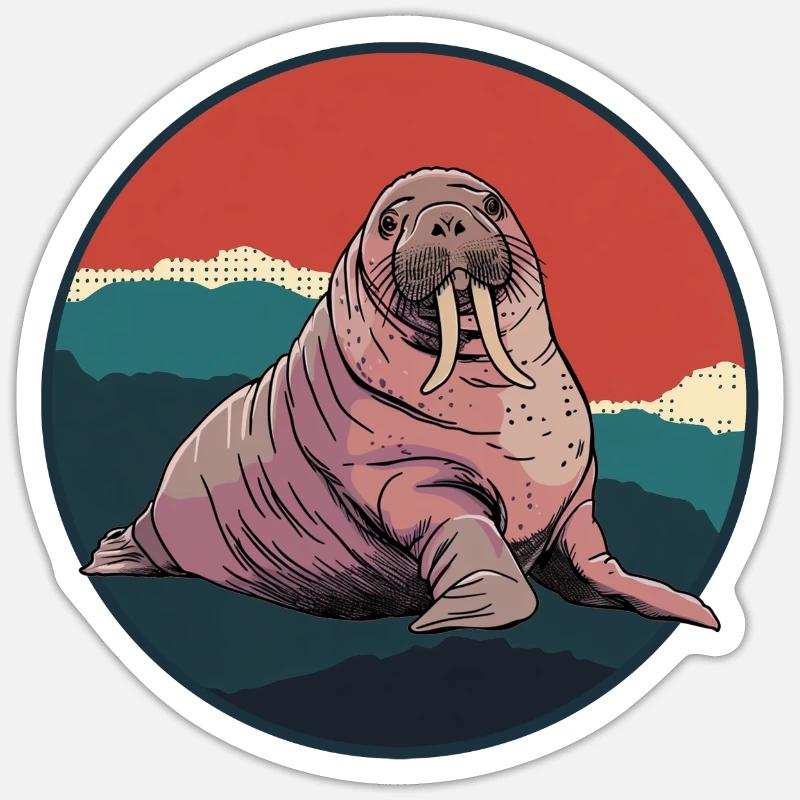 Walrus Animals Manatee - Sticker size S (10 x 10 cm) - white matte