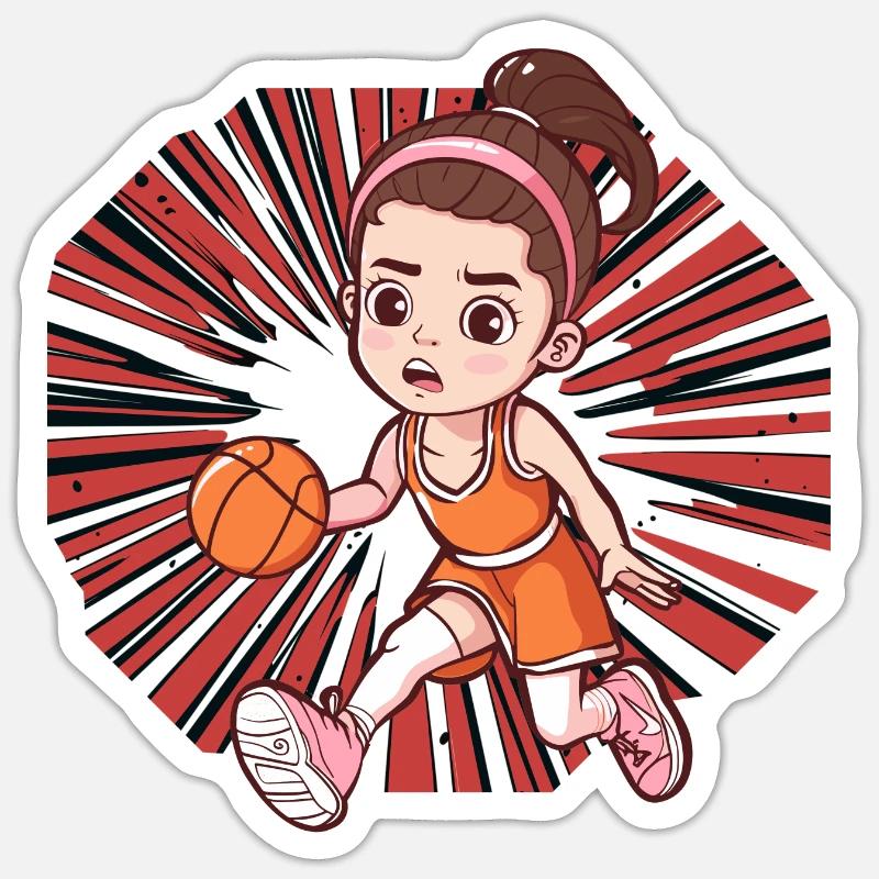 Basketball Slamdunk - Sticker Größe S (10 x 10 cm) - Mattweiß