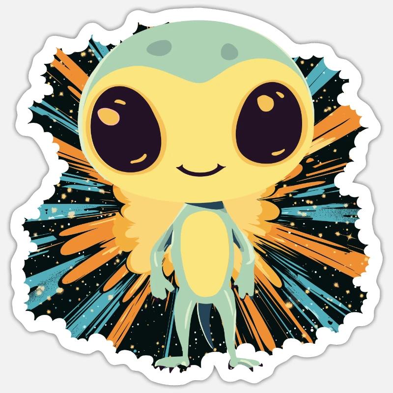 Invasion extraterrestre - Sticker taille S (10 x 10 cm) - blanc mat