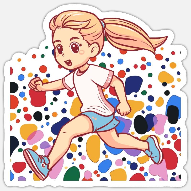 Coureur coureur - Sticker taille S (10 x 10 cm) - blanc mat