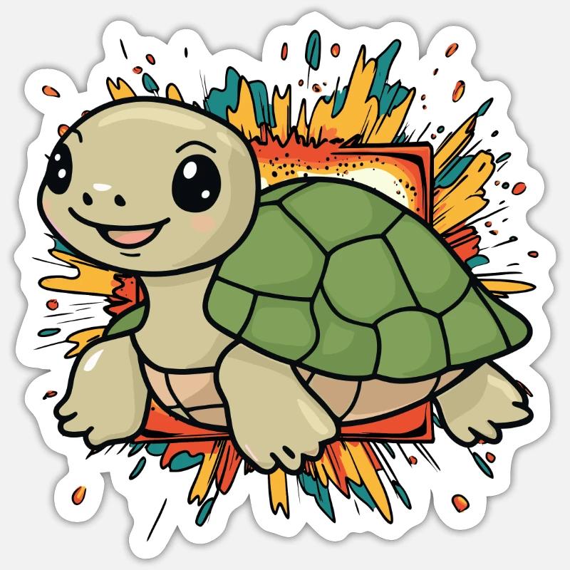 Turtle Schildkröten Langsam Sticker Größe S (10 x 10 cm)