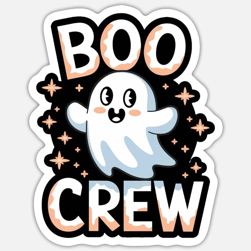 Cute Ghost – Boo Crew - Sticker size S (10 x 10 cm) - white matte