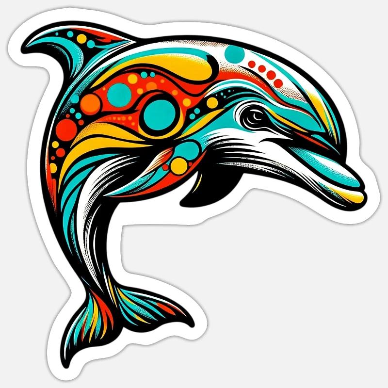 Dolphin - Sticker size S (10 x 10 cm) - white matte