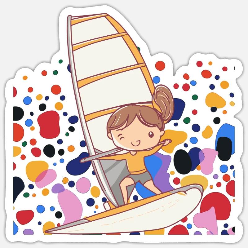 Windsurfing Windsurfers - Sticker size S (10 x 10 cm) - white matte