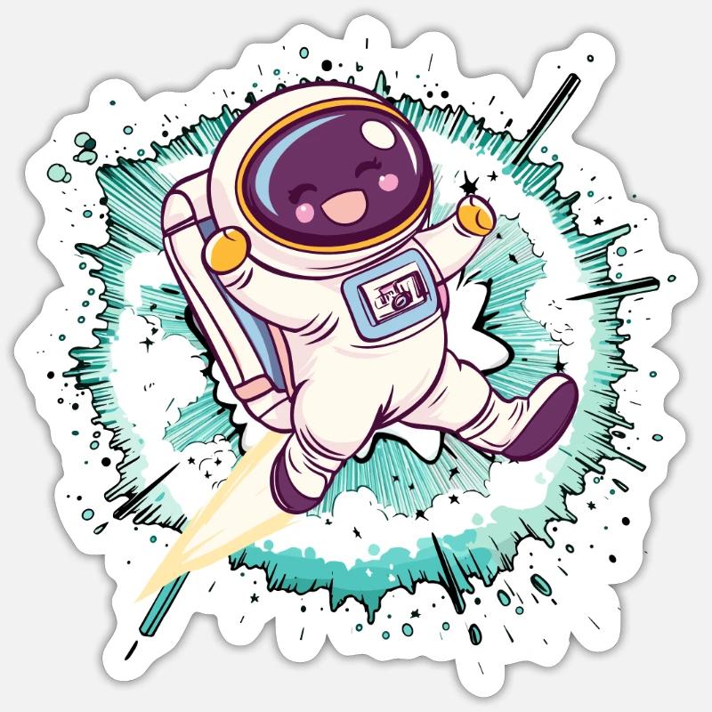 Astronaute Astronaute Spaceman Rocket Sticker taille S (10 x 10 cm)