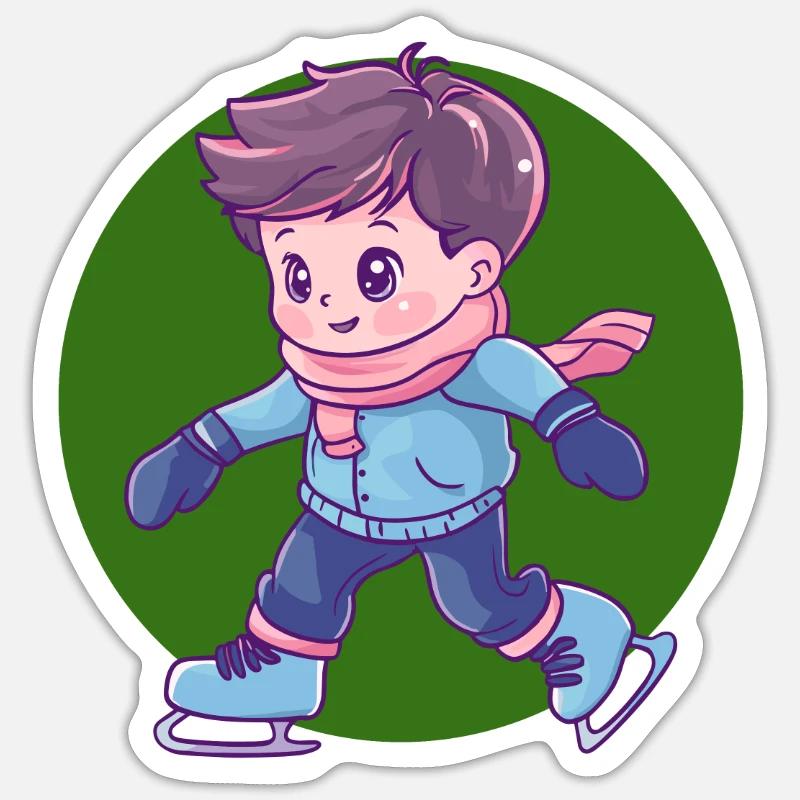 Eislauf Eiskunstlauf - Sticker Größe S (10 x 10 cm) - Mattweiß