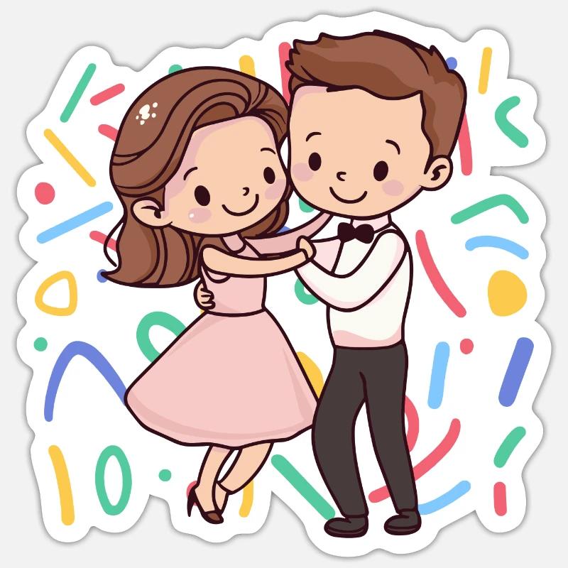 Dancing Dance Course - Sticker size S (10 x 10 cm) - white matte