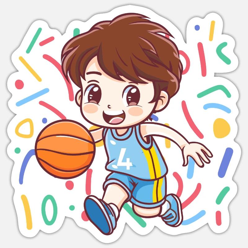 Panier de basket-ball - Sticker taille S (10 x 10 cm) - blanc mat