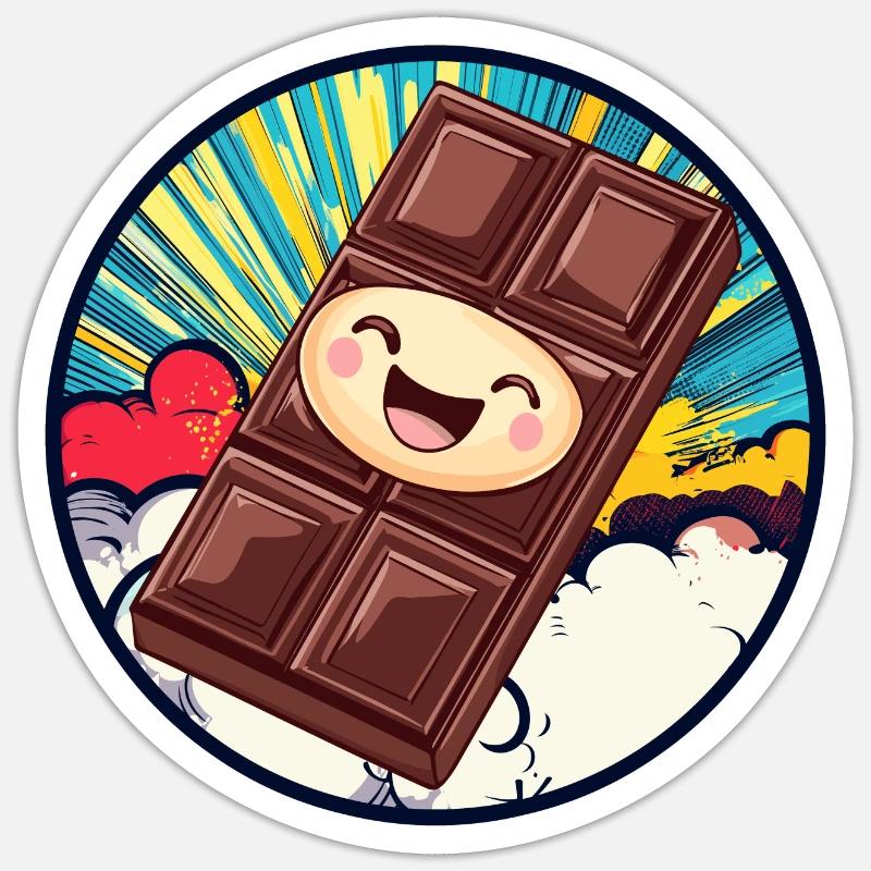 Chocolat Vanille - Sticker taille S (10 x 10 cm) - blanc mat