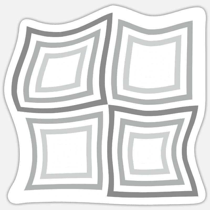 illusion d’optique - Sticker taille S (10 x 10 cm) - blanc mat