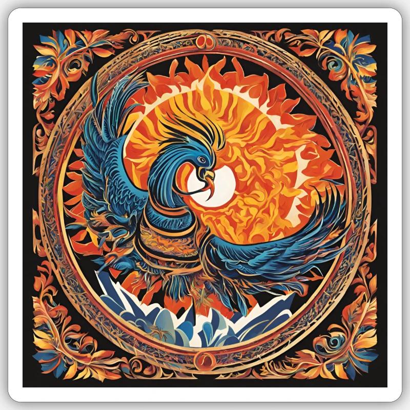 Phönix - Sticker Größe S (10 x 10 cm) - Mattweiß
